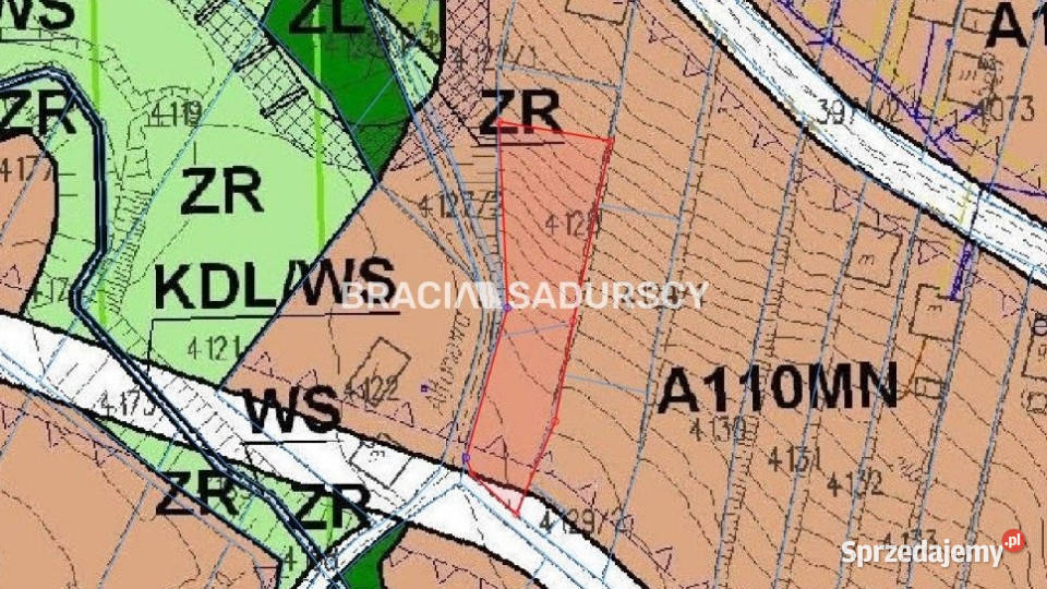 Działkę sprzedam Skawina 1886m2 313zł/m2