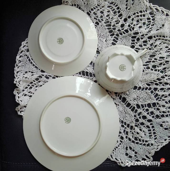 Filiżanka spodek i talerzyk Schlaggenwald kujawsko-pomorskie Nakło nad Notecią