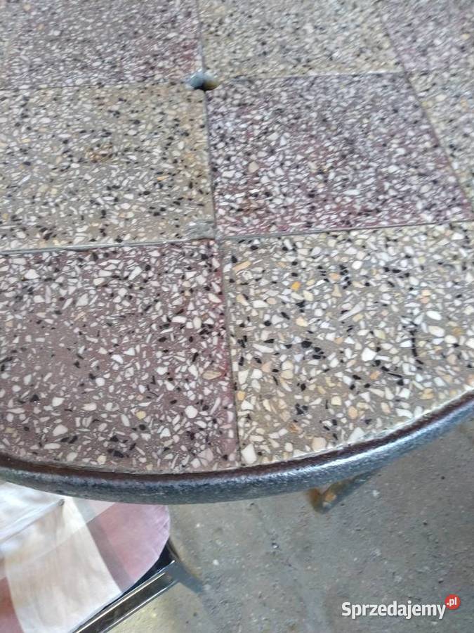 Stół masywny krzesła metalowe ogrod Głogów