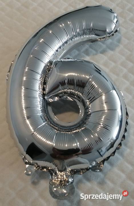 Balon foliowy Cyfra 6 srebrny 35 Zabawka śląskie Czeladź