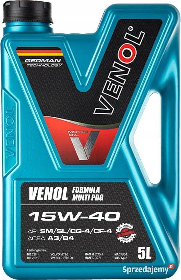 Olej VENOL FORMULA MULTI PDG SM SL CG 4 CF 4 łódzkie Sieradz