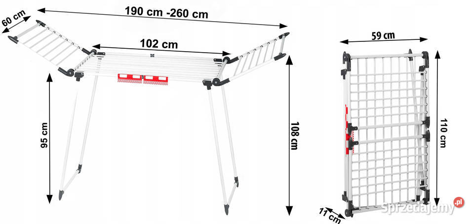 Stojąca suszarka na pranie odzież bieliznę Poznań