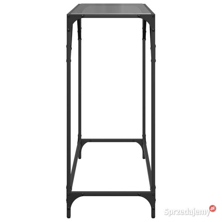 Stolik kawowy z czarnym szklanym blatem 80x35x81 sprzedam