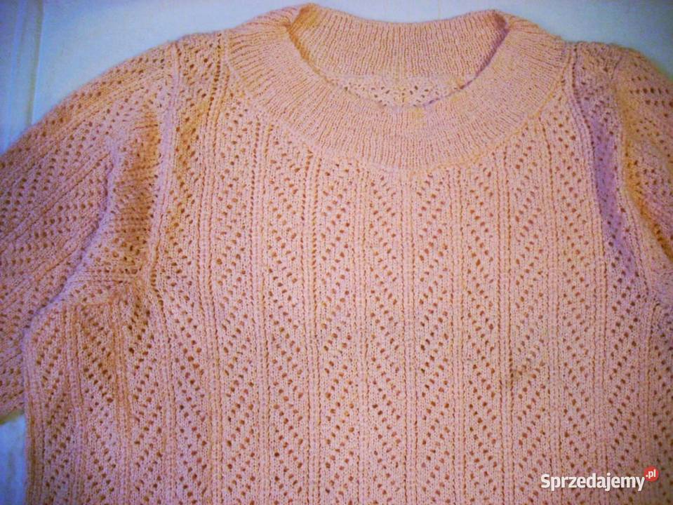 Pastelowy Sweter Włóczkowy Wzór 44 46 różowy Swetry i golfy małopolskie Nowy Sącz