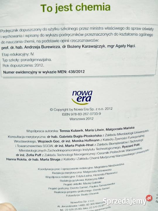 To jest chemia podręczniki szkolne Warszawa sprzedam