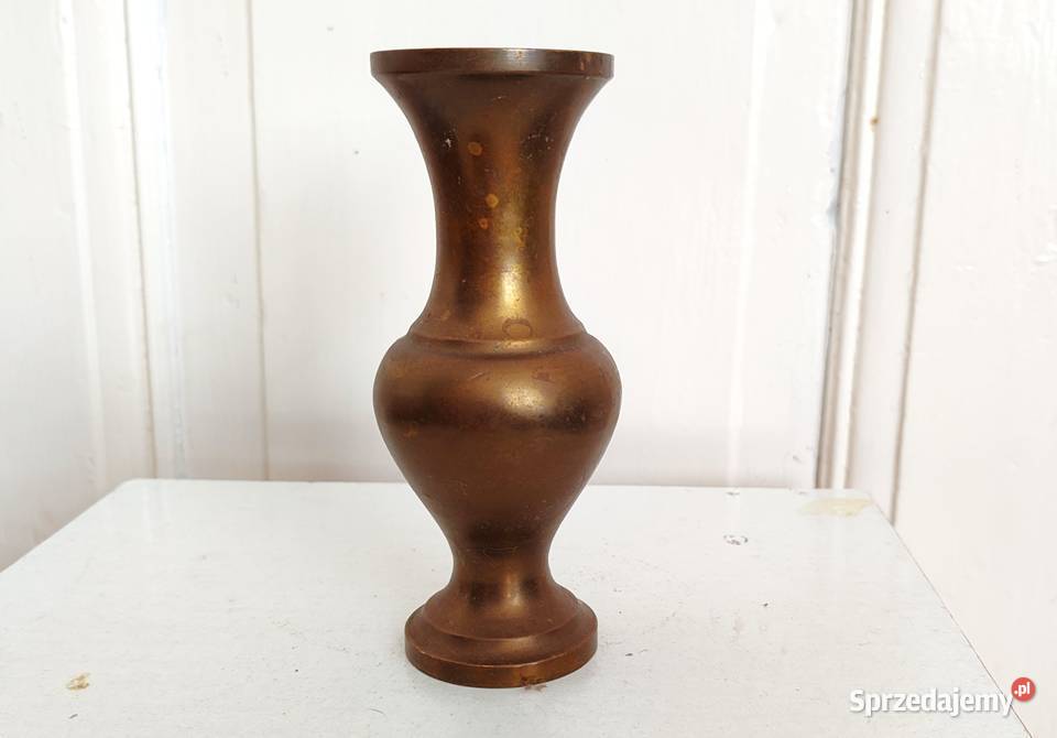 Stary śliczny mosiężny wazonik Antyki Gdańsk