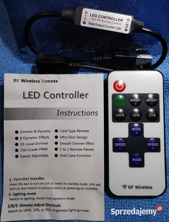Kontroler taśmy LED Mini ściemniacz RF zdalny Części i akcesoria podkarpackie Humniska
