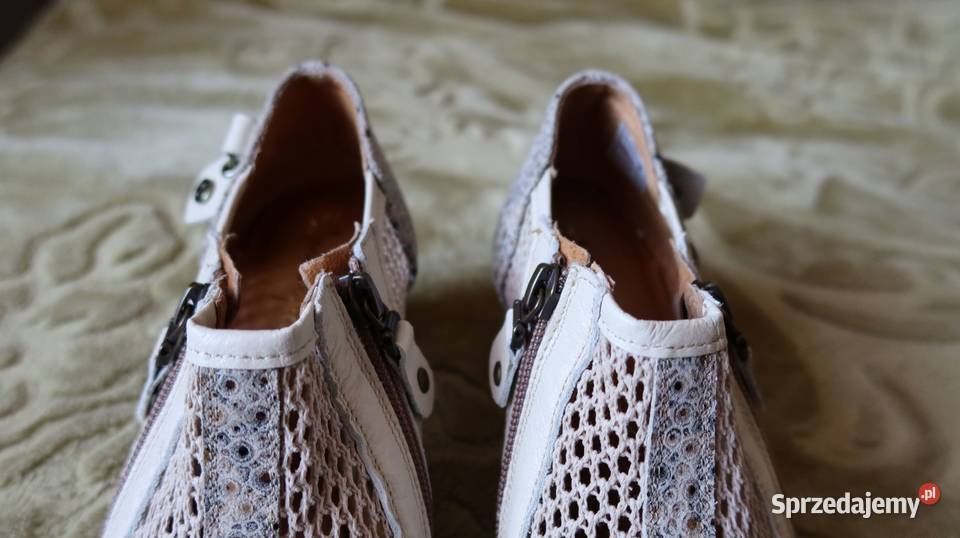 Botki Ażurowe Damskie Skórzane Maciejka 37 Nowe 24.5cm dolnośląskie Ziębice