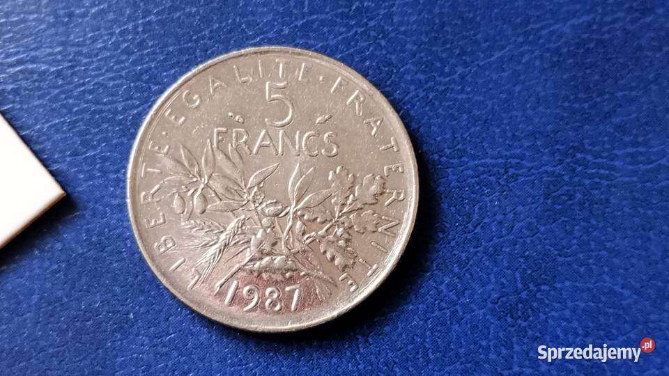 Stare monety 5 frank 1987 Francja Numizmatyka Lesko