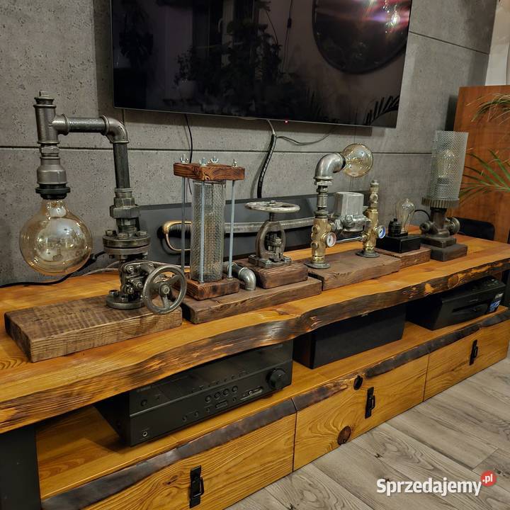 Unikatowa industrialna lampa retro vintage loft Lampy stołowe i nocne Tuszyn