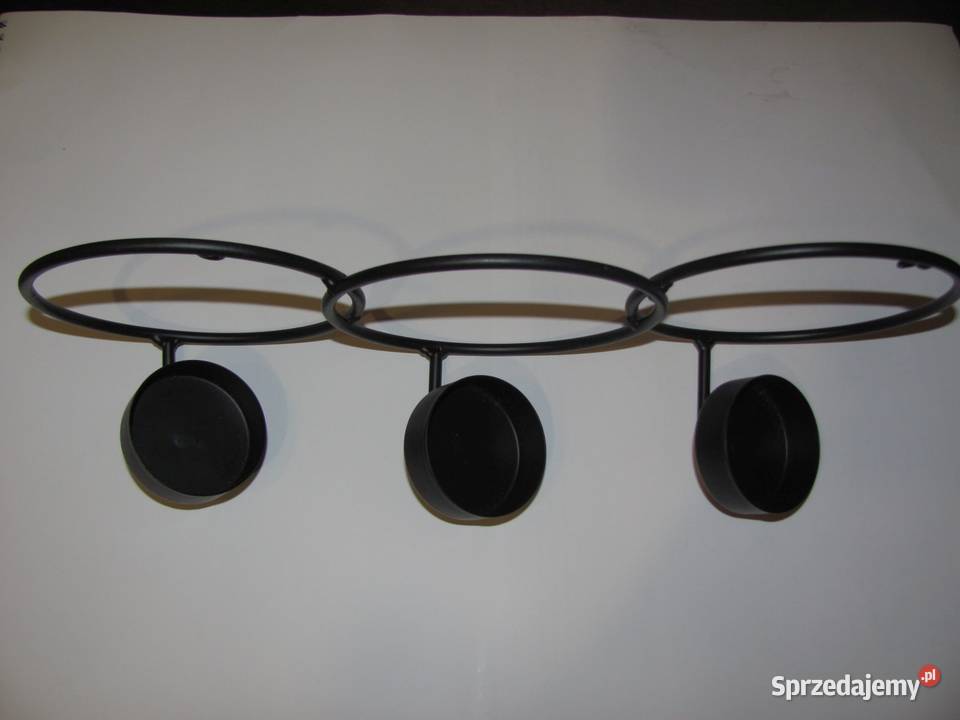 świecznik metalowy ścienny na trzy wkłady Zamość