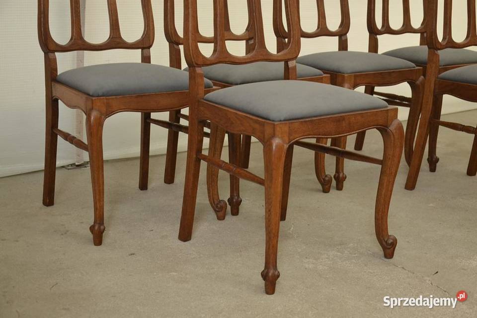 krzesła ludwikowskie komplet 6 krzeseł Poddębice