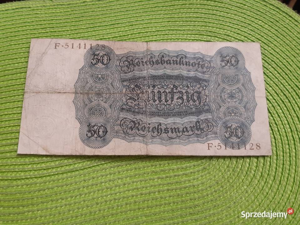 banknot niemiecki 50 reichsmark z 1924r Numizmatyka podlaskie Łomża