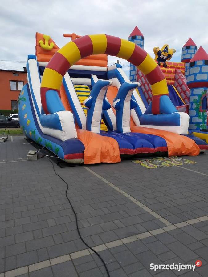 Zjeżdżalnie dmuchane biały miś wata cukrowa Siewierz