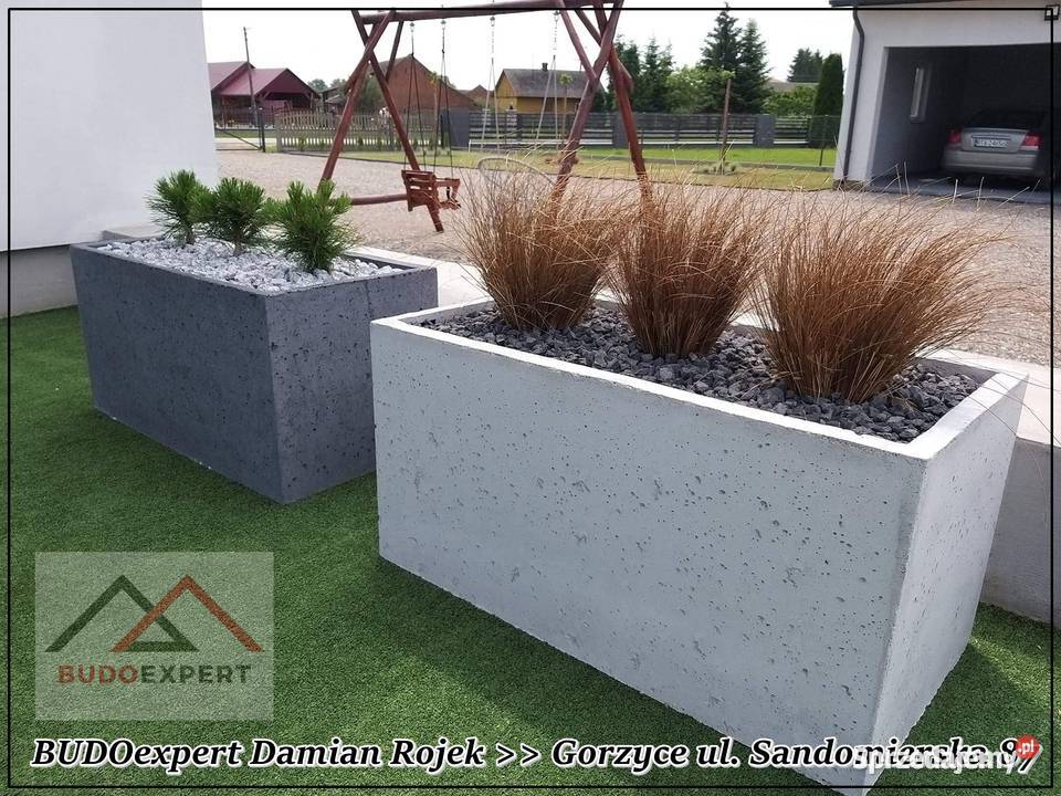Nowoczesne betonowe DONICE 40x40x80 ogrodowe Stalowa Wola