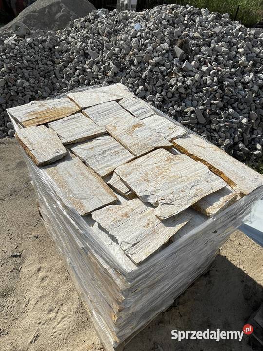 Łupek Złoty Kamień Naturalny Okładzina Elewacja Warszawa