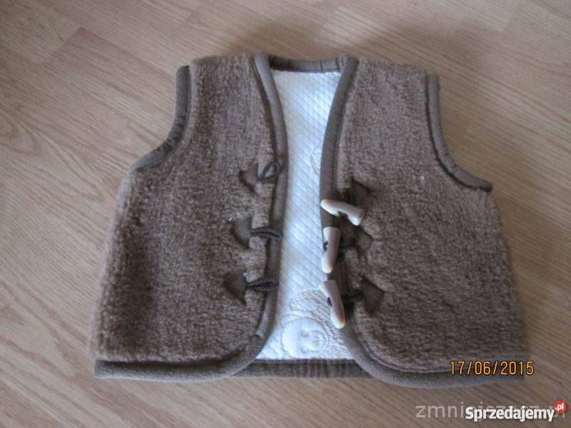 NOWA ciepła wełniana kamizelka WOOL STAR brązowy/beżowy Opalenica