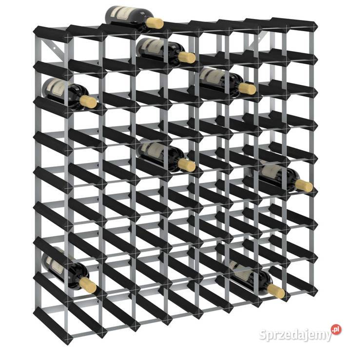 vidaXL Stojak na 72 butelki wina czarny lite Warszawa