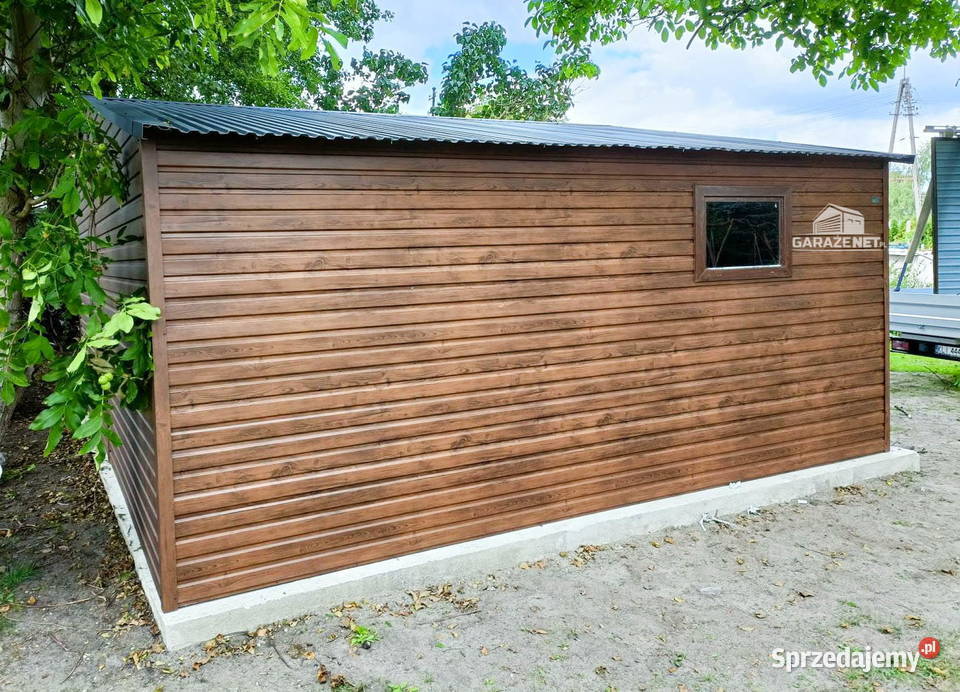 GARAŻ BLASZANY 6m x 55m DWUSPAD 2x BRAMA OKNO Łapanów