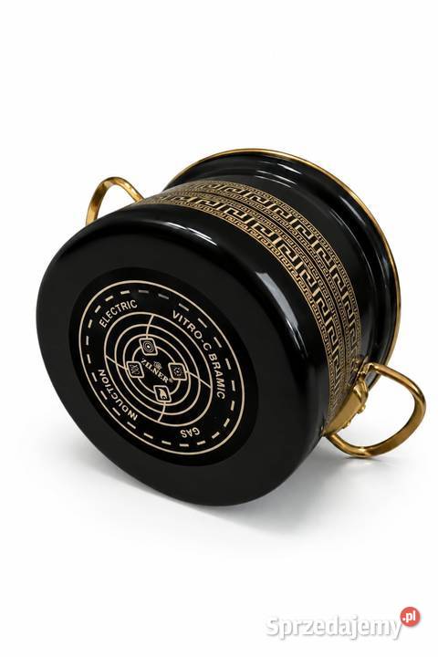 179 Garnki emaliowane czarne versace 3 sztuki