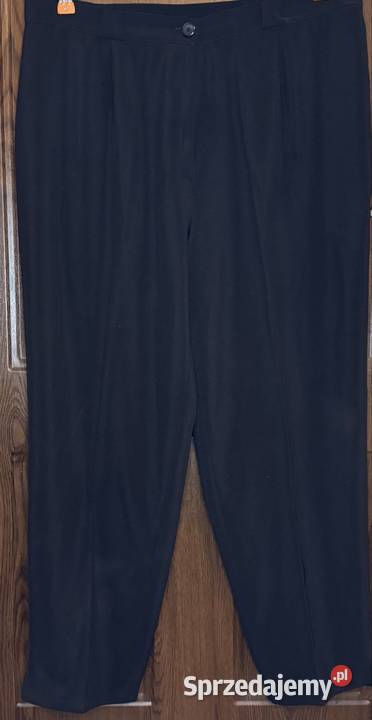 Eleganckie czarne spodnie klasyczne wysoki stan mazowieckie