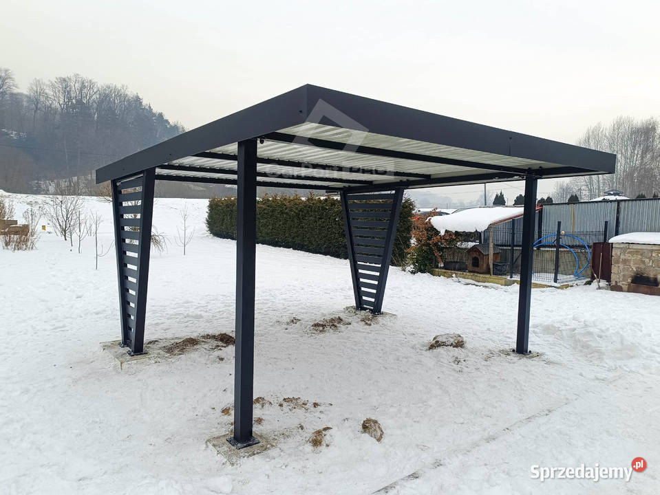 Carport V PREMIUM 4x5m Wypełnienie panelami blacha Elbląg