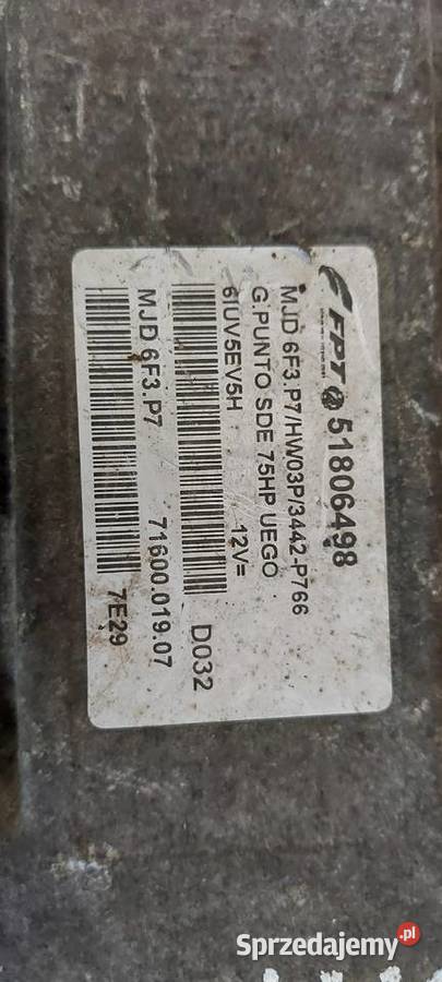 Sterownik komputer Fiat Grande Punto 51806498 zachodniopomorskie
