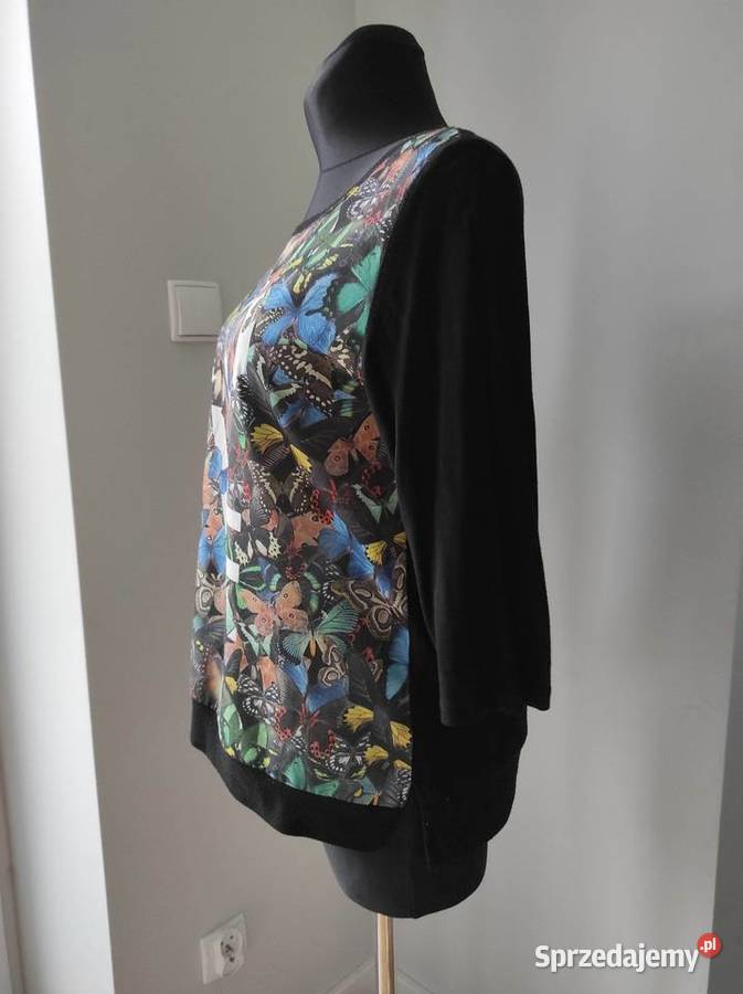 Czarna bluzka w motyle Reserved rozmiar 38 M czarny Płock