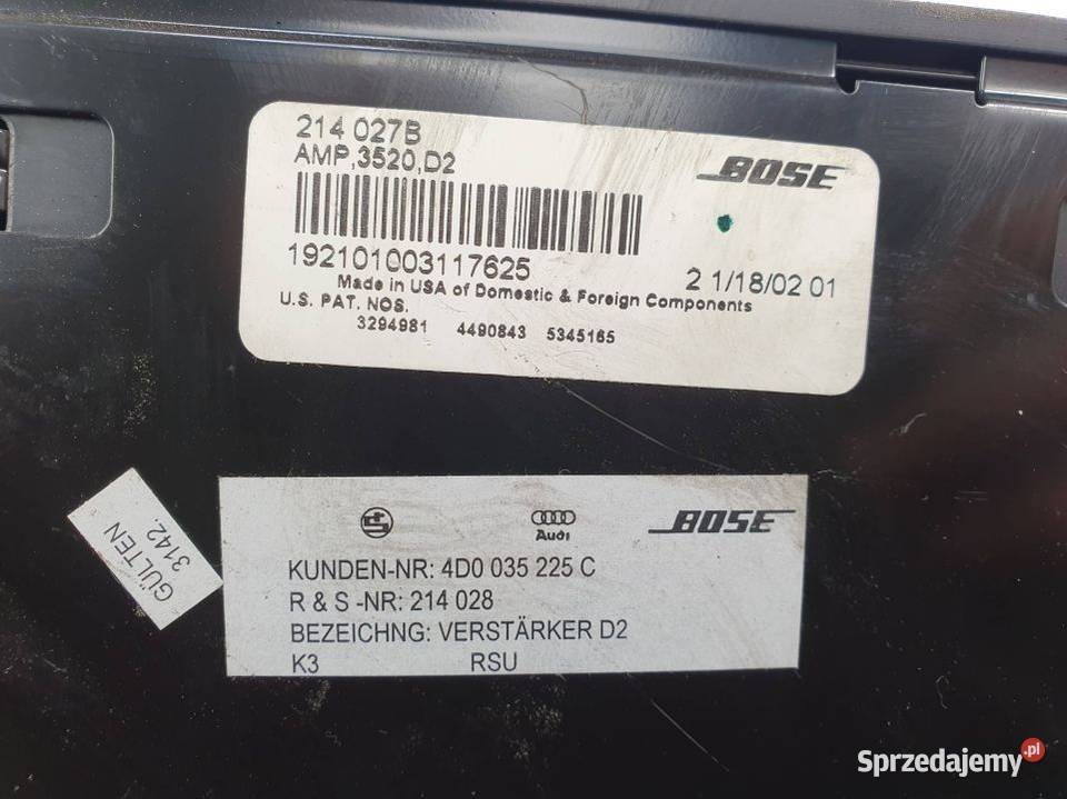 WZMACNIACZ AUDI A8 D2 3294981 sprzedam