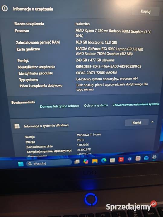 Laptop Lenovo loq rtx 5060 gwarancja Miechów sprzedam