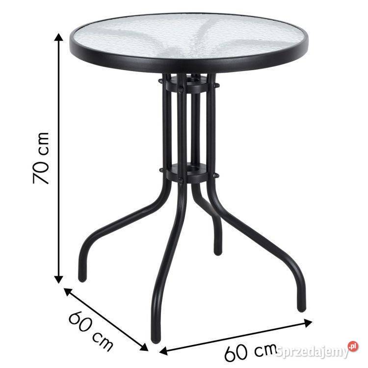 Srebrny komplet mebli ogrodowych stolik szklany