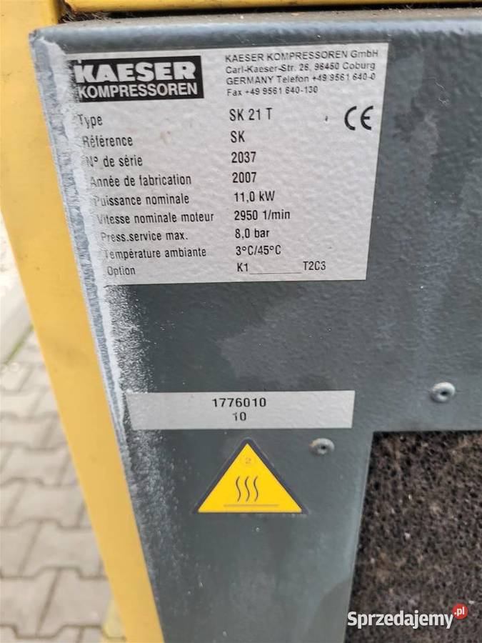 Sprężarka śrubowa KAESER SK21 T 11kw 2m S014345 Kompresory opolskie Wilków
