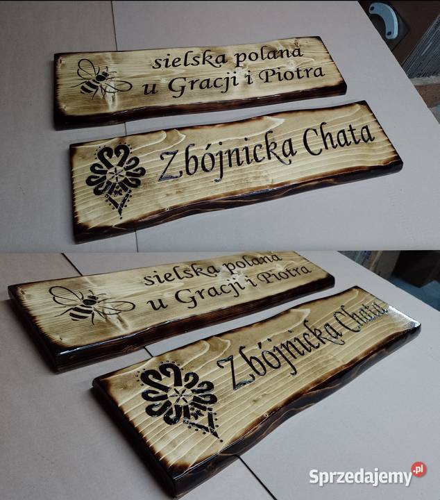 SZYLD DREWNIANY ozdobny na domek z drewna Roczyny
