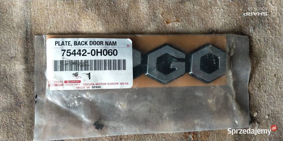 Toyota Aygo Napis pokrywy tylniej Aygo Łódź