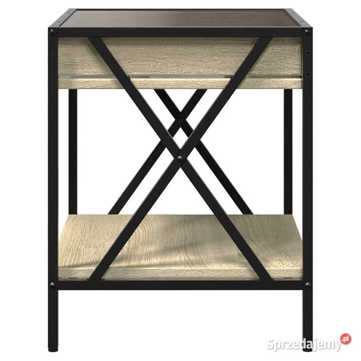 Stolik kawowy z LED Infinity dąb sonoma 40x40x49 mazowieckie Warszawa