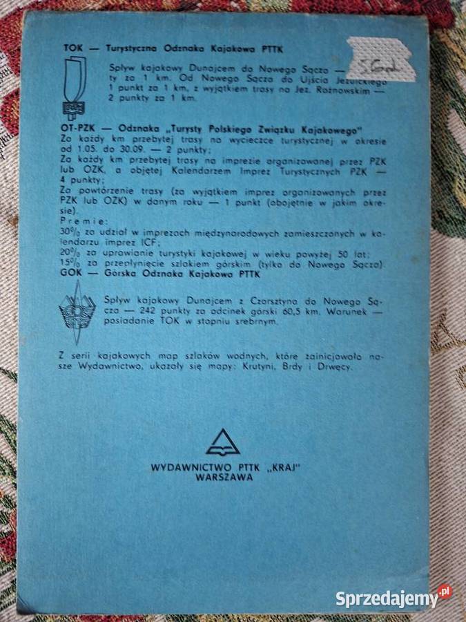 Szlak wodny Dunajec mapa turystyczna Kraków