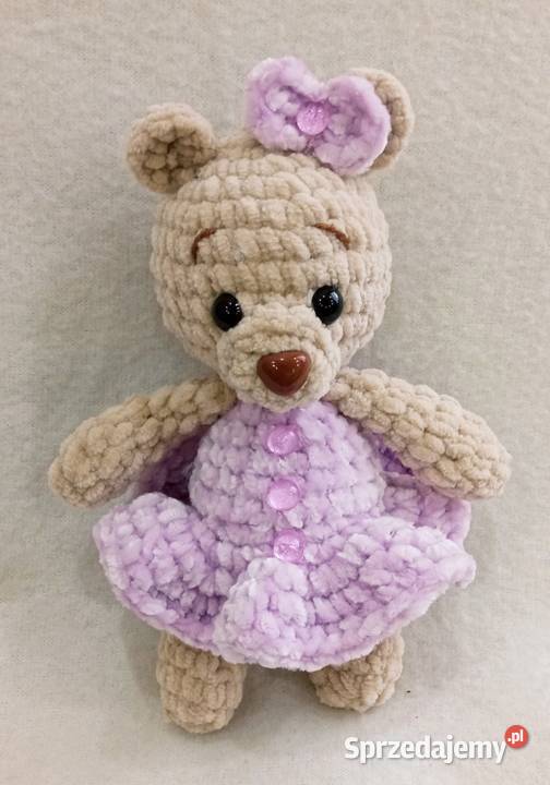 Miś wykonany na szydełku Łask