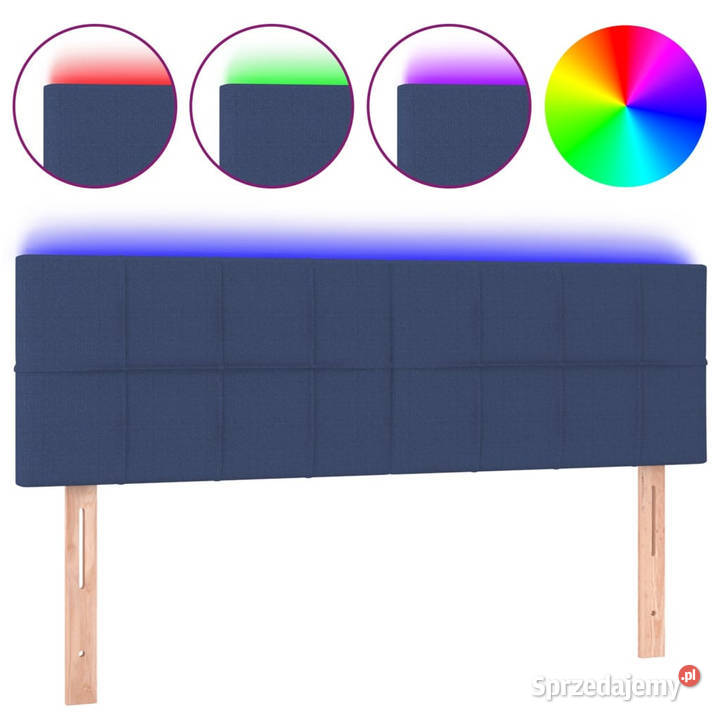Zagłówek do łóżka z LED niebieski 144x5x7888 Warszawa