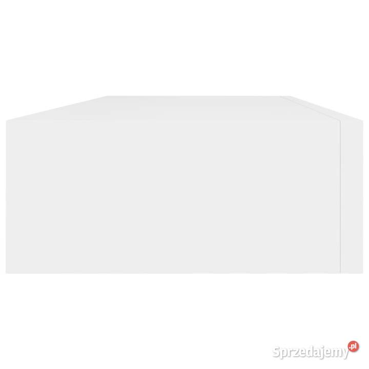 Półka ścienna z szufladą biała 60 x 235 x 10 MDF Warszawa
