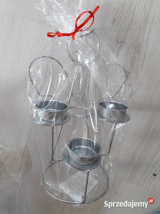 Świecznik metalowy Anioł na 3 tealight Piaseczno
