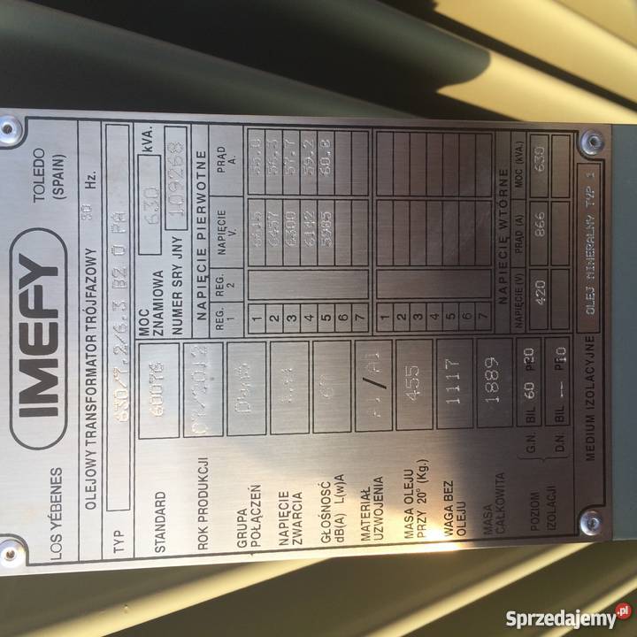 sprzedam transformator 6306304 Promex Kalisz wielkopolskie