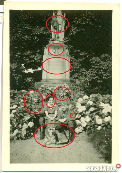 Stare zdjęcie żołnierz niemiecki grupowe 2 wojna Ostrów Wielkopolski