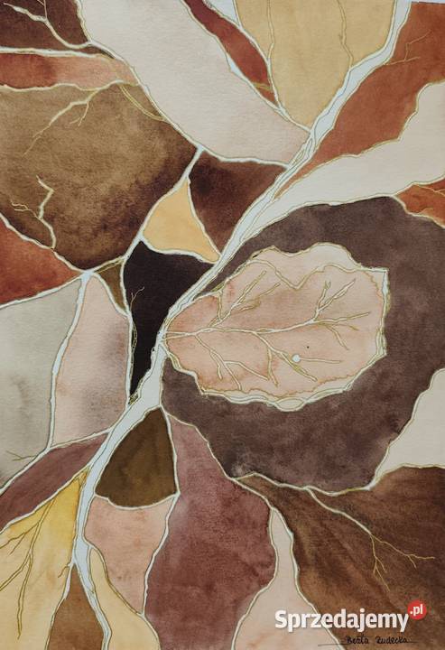 Akwarela Akwarelka Obraz pt Ostatni Taniec Liści Katowice