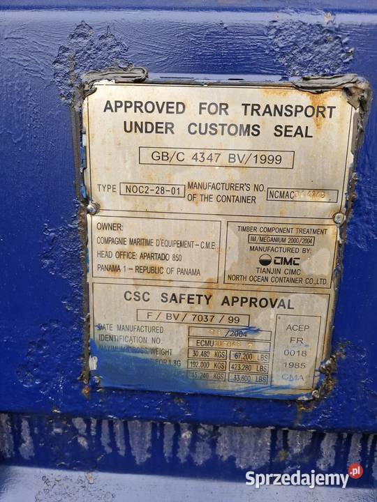 Kontener morski używany 20DC blaszak garaż