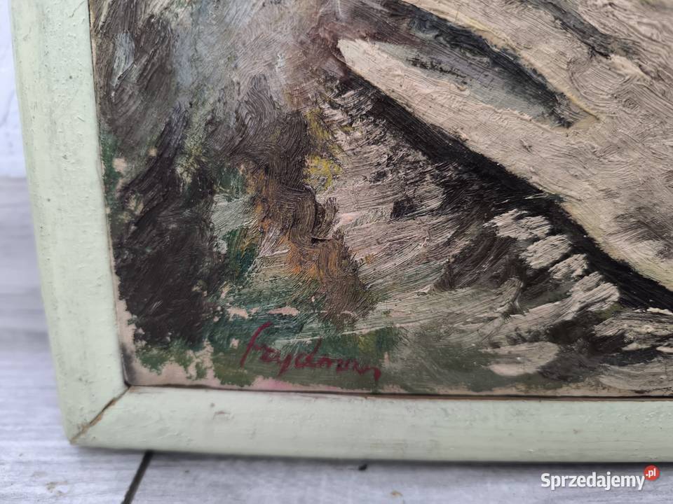 Piękny obraz olejny portret kobiety z dzieckiem Łódź