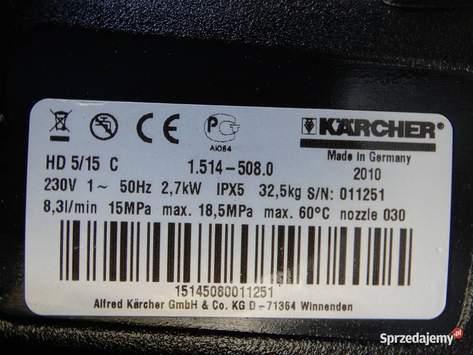 Profesjonalna Myjka Ciśnieniowa Karcher HD 515 Radom