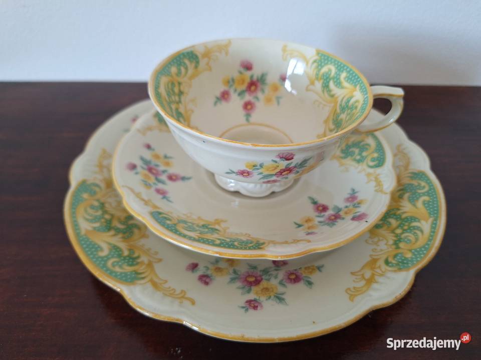 Trio śniadaniowe porcelana filiżanka spodek Gdańsk