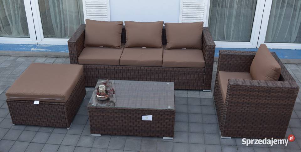 BORNEO brąz technoratan sofa fotel pufa małopolskie Bosutów