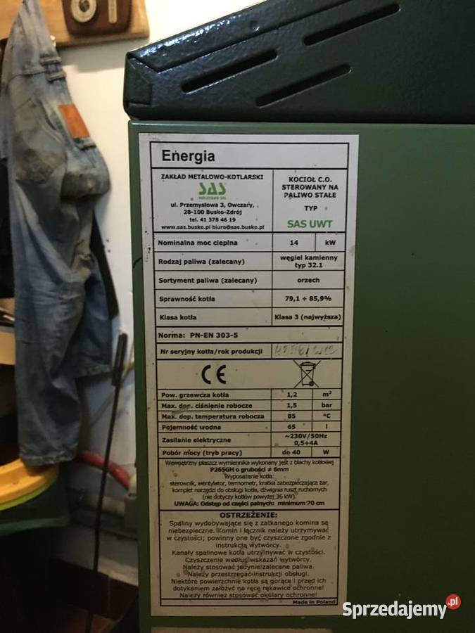 Piec sas Uwt 9 lat sprawny 12 kw