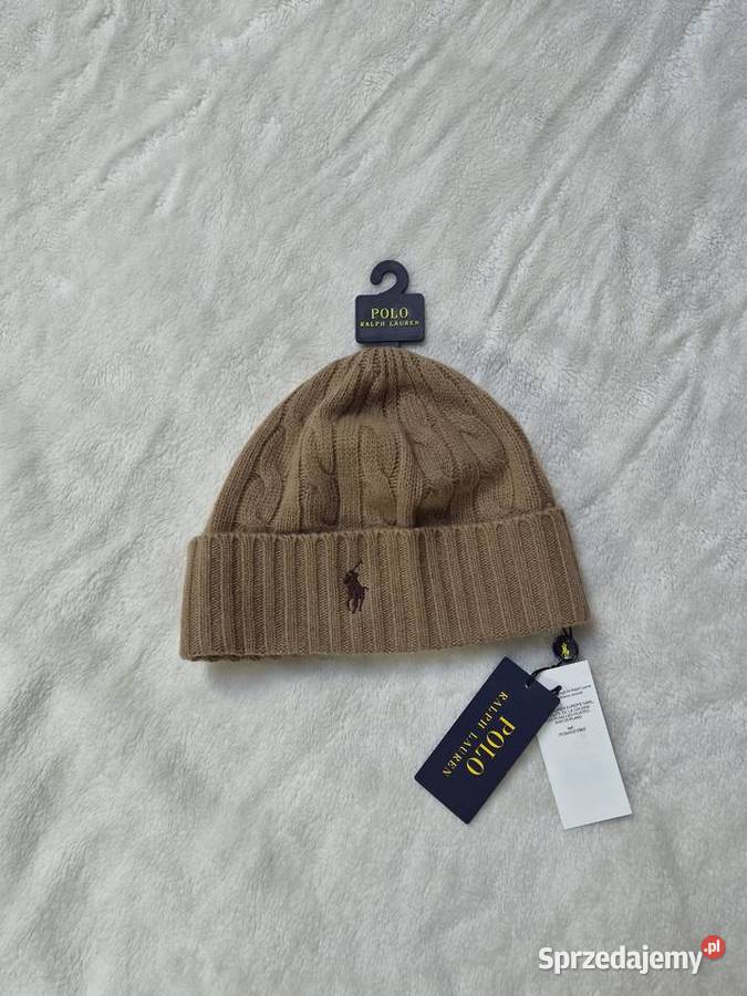 Nowa brązowa czapka bawełniana Polo Ralph Lauren Bibice